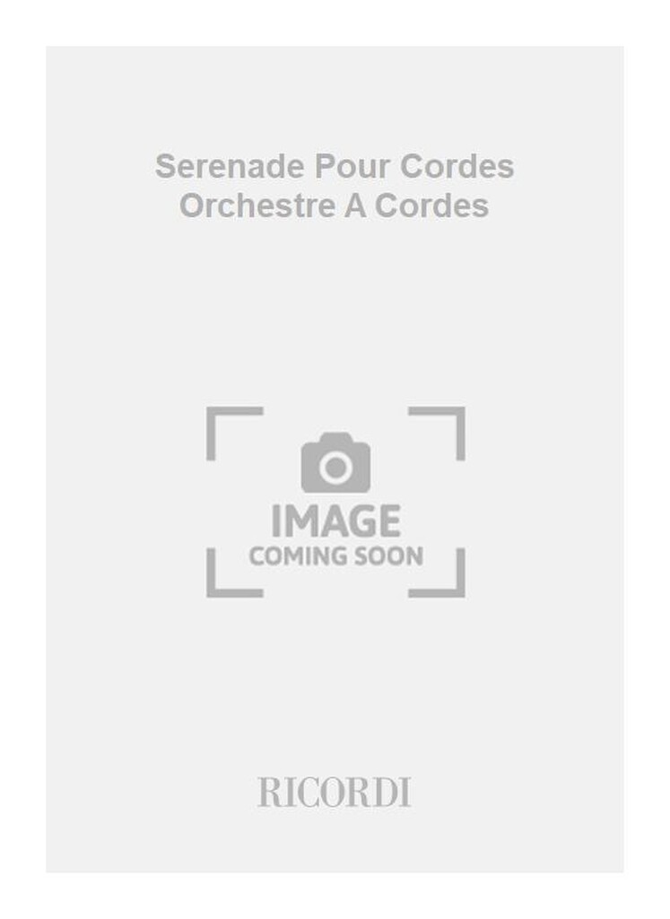 Serenade Pour Cordes Orchestre A Cordes